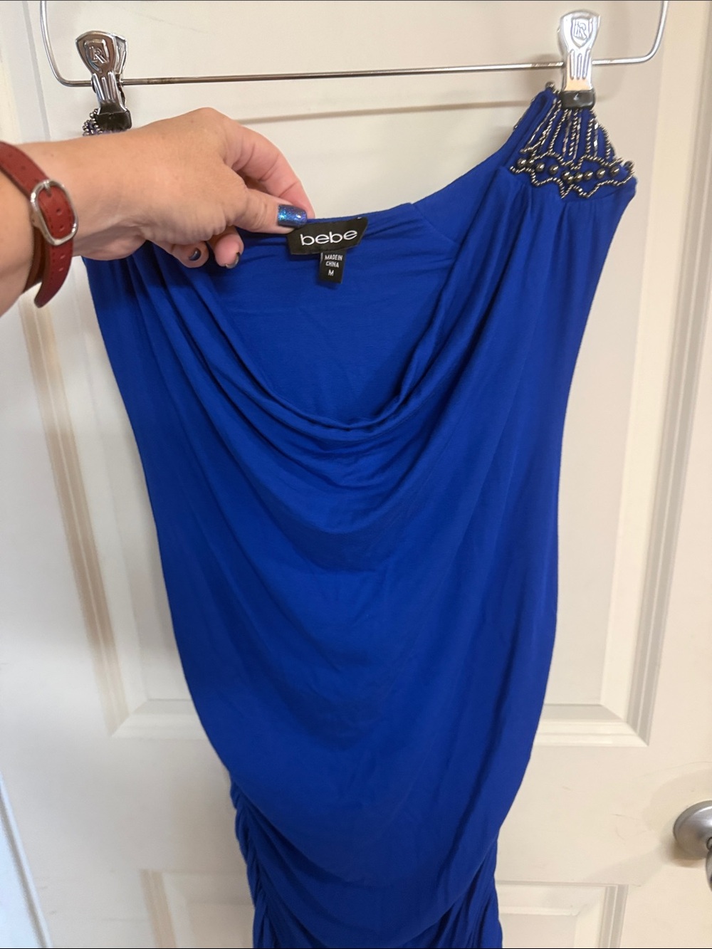 bebe Cobalt Blue  Beaded Dress